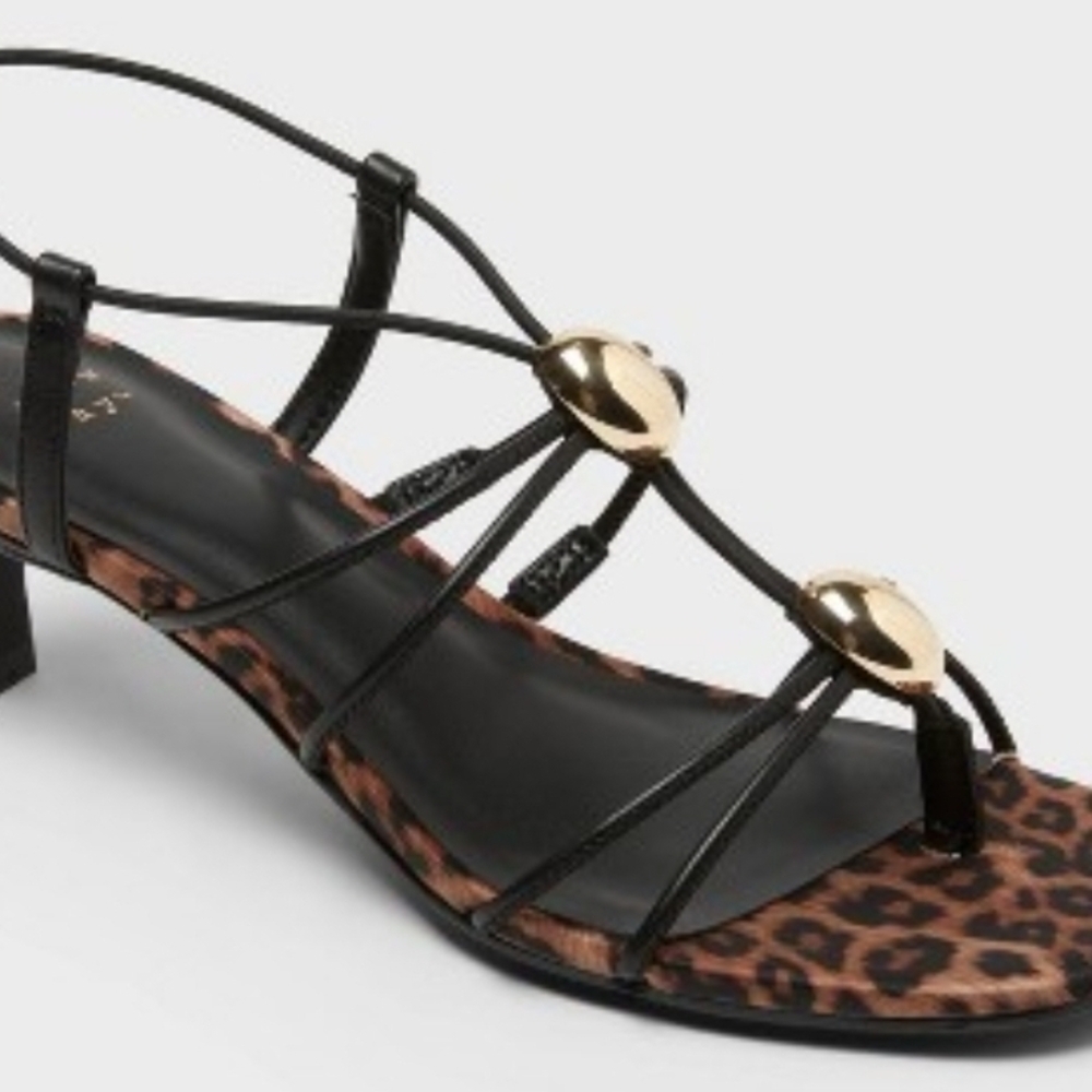a new day Black and Gold Leopard Sandals - Picture 3 of 5